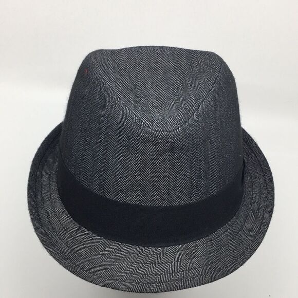 All American Stetson fedora hat black and gray chevron polyester Sz Small/Medium - Picture 4 of 16